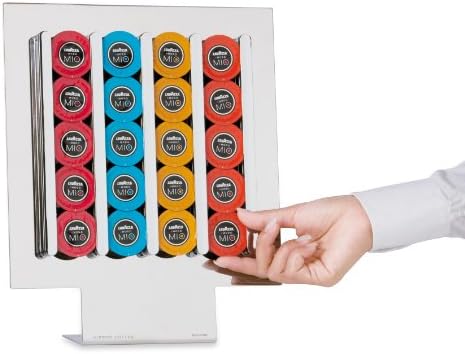 MACOM Just Kitchen &nbsp;Mirror Coffee Lavazza A Modo Mio Capsule Dispenser for Coffee Machines, 20&nbsp;Capsules, Polished Chrome steel