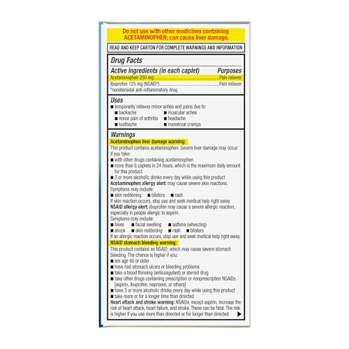 GOODSENSE DUAL ACTION ACETAMINOPHEN AND IBUPROFEN (NSAID) TABLETS, 250 MG/125 MG, BACK PAIN, 144 COUNT