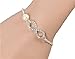 Joyplancraft Bridesmaid Gift,Imitation Pearl Bracelet,Infinity Charm with Rhinestone Bracelet