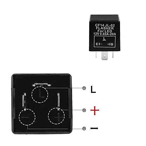HUIQIAODS 3Pin CF14 JL-02 EP35 Electronic LED Flasher Relay For LED Hyper Fast Blink for Turn Signal Light Bulbs - Thumbnail 2
