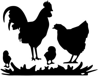 Amazon Com Vinyl Decal A Family Of Chickens Silhouette Kitchen