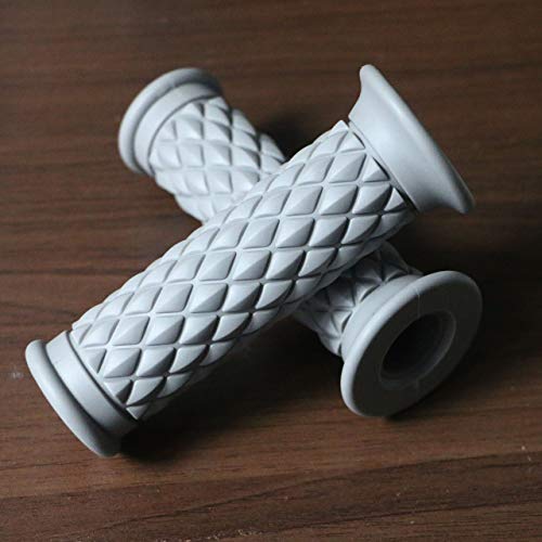 Yibid Motorcycle Hand Grips, Soft Rubber Handlebar Throttle Thruster Grip for 7/8(22mm) Handle Bar Motorized (Gray Grips)