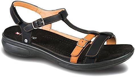 Revere Comfort Shoes Women's Milan Black/Tan 11 M