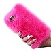 iPhone 7 Case, iPhone 7 Plus Case, Yoyorule Luxury Crystal Bling Case Winter Warm Soft Faux Fluffy Villi Fur Plush Wool Cover Skin (iPhone 7, Hot Pink)