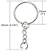 Aspire 100 Sets 25mm Split Key Ring with Chain and Jumps Rings, Key Chain Parts Connector Accessories for DIY