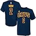 Adidas Youth Kyrie Irving Cleveland Cavaliers #2 NBA Name and Number Jersey T-Shirt, Navy, Large 14/16
