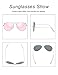 Retro Polarized Sunglasses for Women UV Protection Fashion Sun Glasses with Case 58MM(Silver, Pink Mom)