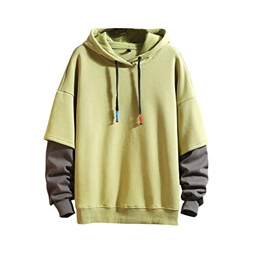 color block pullover hooded sweat