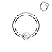 Inspiration Dezigns CZ Round Flat Cylinder Captive Hoop Ring (Sold Individually) (16G, L: 5/16