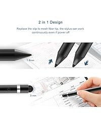 Ennotek   Lápiz capacitivo para pantallas táctiles, recargable, punta fina de 0.063 in, lápiz inteligente con guante antiincrustante compatible con Apple iPad, iPhone y la mayoría de tabletas (negro)