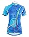 QinYing Women's Short Sleeve Outdoor Bicycle Bike Cycling Jersey Top Blue XL