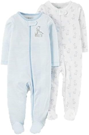 Carters Baby Boys 2 Pack Sleep and Play 3 Months Giraffe Blue