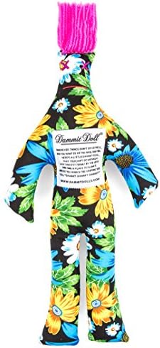 Dammit Doll - Classic Dammit Doll - Printemps - Mixed Floral Bouquet, Pink Hair - Stress Relief, Gag Gift