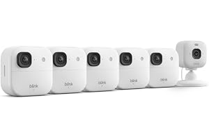Blink Outdoor 2K+ and Mini 2K+ (newest model) â€” Wireless and plug-in 2K resolution smart security cameras, Sync Module Core included â€” 6 Cameras (White)