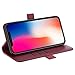ZOVER iPhone Xs Case, iPhone X Wallet Case with Genuine Leather Case Kickstand Feature Card Slots and Magnetic Closure for Apple Phone XS/X Gift Box Wine Red