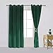 Super Soft Signature Velvet Curtains Set of 2 Dark-Green Classic Blackout Panels Home Theater Grommet Drapes Eyelet 52Wx84L-inch Dark Green(2 Panels) with Matching Tiebacks