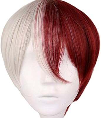 Anime My Hero Academia Wig Todoroki Shoto Wig Red White Wig