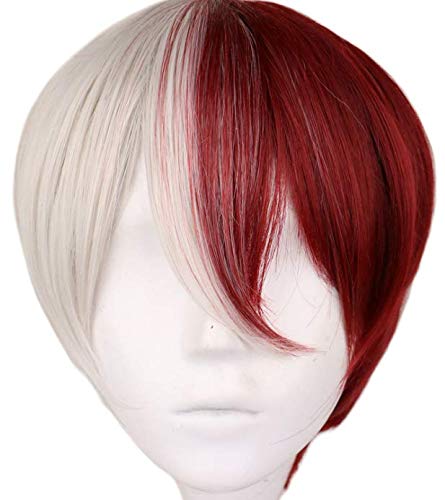 Anime My Hero Academia Wig Todoroki Shoto Wig Red White Wig