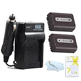 2 Pack Battery And Charger Kit For Sony Cyber-Shot DSC-HX100V, DSC-HX200V Digital Digital Camera Includes 2 Extended (1000mAh) Replacement NP-FH50 Batteries + Ac/Dc Rapid Travel Charger + LCD Screen Protectors + MicroFiber Cleaning Cloth