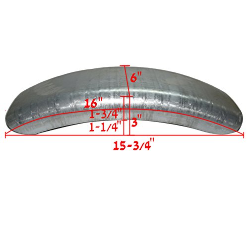 Motorcycle Raw Steel 6" Flat Bobbed Front & Rear Fender for Harley Bobber Custom - Thumbnail 2