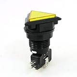 SPDT 5P Momentary Arcade Game Yellow Triangle Illuminated Push Button