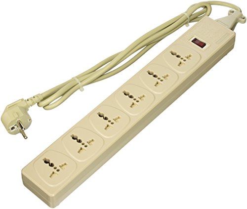 Wonpro WES4.6D109 Universal Power Strip with 6 Outlets, 100V-250V nd 4000 Watts Surge Protector