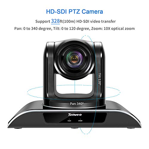 Tenveo 10X-SDI Optical Zoom Video Conference Camera Full HD 1080p HDMI HD-SDI PTZ conferencing Camera for Business Meetings (10X Zoom TEVO-VHD10N)