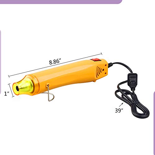 300W Heat Gun NODDWAY Portable Handheld Hot Air Gun, High-Temperature Bubble Buster Tools for Embossing, Heat Shrink, Making Epoxy Glitter Tumblers, Convex Powder Painting