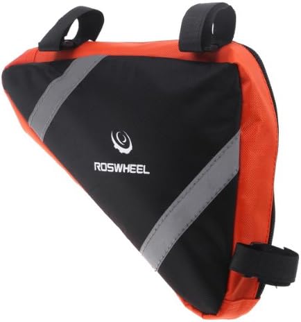 1Pc Waterproof Mountain Bike Cycling Bicycle Bag Front Frame PVC Tube Bag Triangle Bike Bag (Orange)
