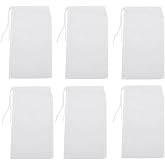 6Pack Fine Media Filter Bag for Aquarium 180 Micron Extra Fine Drawstring Filter Bags Reusable Nylon Media Bags for Fish Tank(Fine,3.5''x8.2'')