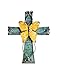Unique Wooden Crucifix With Antiqued Metal Decorative Heart And Inspirational Prayer Inscribed On Cross (Assorted Colors)