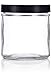 Large Clear Thick Glass Straight Sided Jar - 16 oz / 480 ml (4 Pack) + Labels