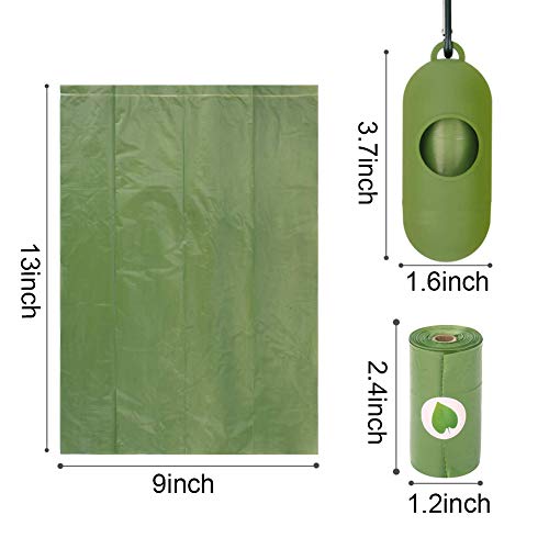 Dog Poop Bags, Extra Thick Strong Poop Bags for Dogs, Degradable Waste Bags, Guaranteed Leak-Proof,Unscented, Refill Rolls,16 Rolls, 15 Doggy Bags Per Roll,Each Pet Poop Bag Measures 9 x 13 Inches