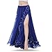 ROYAL SMEELA Chiffon Belly Dance Skirt Slit Bellydance Skirts Tribal Belly Dancer Costumes for Women Carnival Outfit
