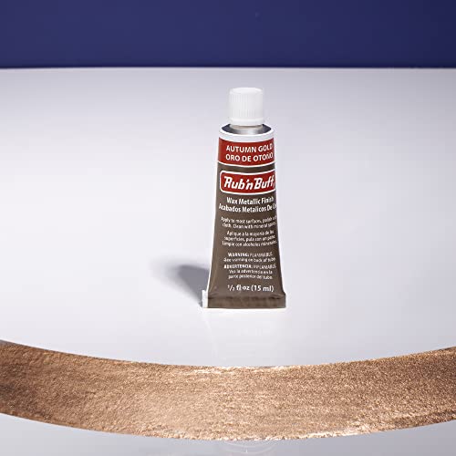 AMACO Rub n Buff Wax Metallic Finish Rub n Buff Autumn Gold 15ml Tube Versatile Gilding Wax