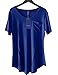 ALLEGRACE Womens Casual Scoop Collar Plus Size T Shirts Summer Tops Tee Blue XXL