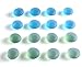 Office Magnets Fridge Magnets Refrigerator Magnets, Mymazn Whiteboard Magnets Cute Magnets Kitchen Magnets Decorative Colorful Frost Glass (8 Green 8 Blue)