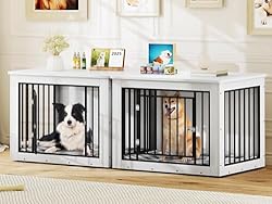 YITAHOME 76 Inch Double Dog Crate Furniture, XXL