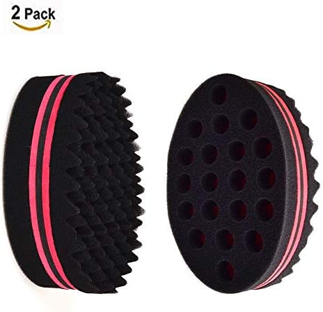Big Holes Magic Twist Hair Sponge,ELERA Barber Hair Brush Sponge Curling Sponge For Dreads Locking Twist Afro Curl Coil Wave Hair Care Tool(Big hole 2PACK)