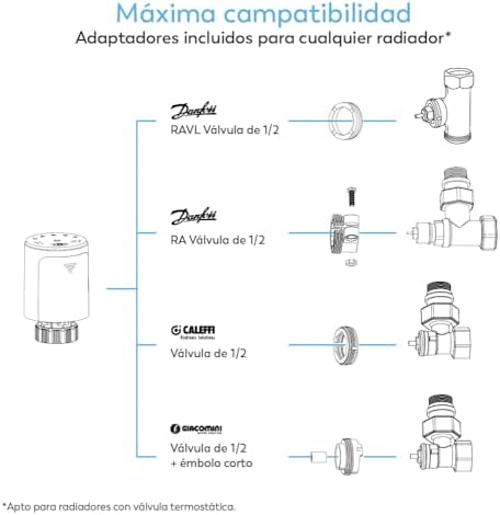 - Set di testine Duo per radiatore + sensore portatile, valvola termostatica, controllo app e voce (Alexa e Google Home), modalità manuale/automatico.Necessario dispositivo Bridge/HUB ZigBee 3.0
