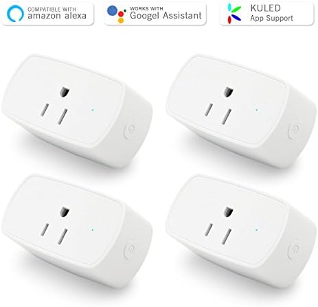 Smart Plug Works with Alexa, Mini Outlet, No Hub Required, WiFi Wireless Remote Control Light Switch Socket, ETL listed White Kuled (Smart plug 4pack)