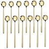ProLeo 12 stuks koffielepels, roestvrij staal, mini-taartlepel, spiegel, gepolijst, theelepelset, 13,3 cm, (goud) 13,3…