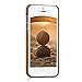kalibri Case Compatible with Apple iPhone SE (1.Gen 2016) / iPhone 5 / iPhone 5S - Case Smooth Genuine Leather Hard Case Anti Slip Cover - Cognac