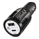 PD car Charger, USB C Fast Car Charger, 36W 18W Power delivery car Charger for iPhone X XS Max XR/X / 8/7 / 6 / Plus, iPad Pro/Air 2 / Mini, Samsung Galaxy S9/S8 Note 5/4, LG, Nexus, HTC, and More