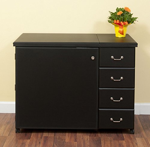 Norma Jean Wooden Sewing Table Desk Finish: Black