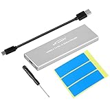 XT-XINTE NVMe PCIE USB3.1 HDD Enclosure M.2 to USB Type C 3.1 M Key SSD Hard Disk Drive Case External Mobile Box (Silver)