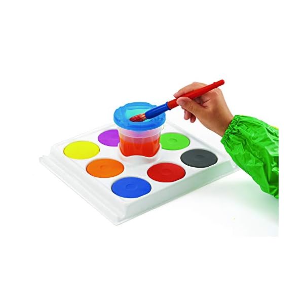 Colorations Plastic Tempera Paint Tray Palette with 8 Paint Cakes and