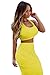LaSuiveur Women Sexy Club Outfits Crop Top High Waist Skirt 2 Piece Set Yellow L
