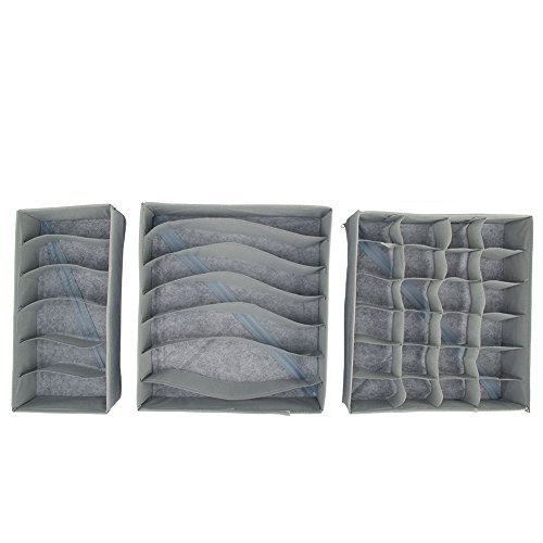 Daynecety 3pcs Drawer Organisers Dividers Fabric Closet Organizers