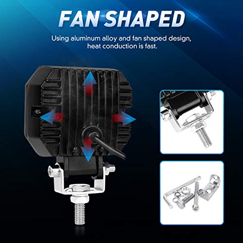 Motorcycle Fog Lights, 2PCS LED Off Road Lights 40W 3Inch Motorcycle Driving Light with DRL Angel Eye 6000K White Spot Lighting Off-road Vehicle Marine Work Light, 2 Years Warranty (2PCS, Blue Halo) - Thumbnail 2
